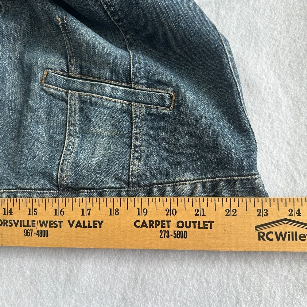 J Jill‎ Jacket Womens XL Trucker Blue Wash Soft Denim Western Boxy Stretch Relax - Picture 9 of 11
